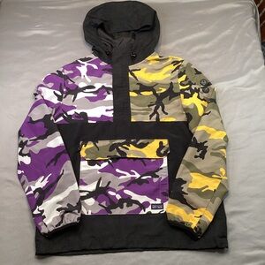 Rothco Vitriol Men’s MED Anorak Hooded Pullover Jacket 1/2 Zip Colorblock Camo